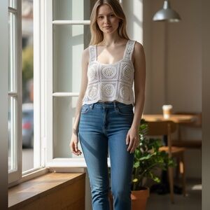 Boho Crochet Floral crop